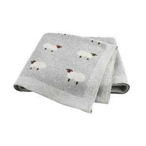 Cot Blanket - Grey Sheep