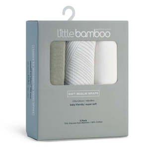 Bayleaf - Little Bamboo Soft Muslin Wraps - 3pk