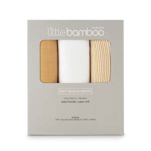 Little Bamboo Soft Muslin Wraps - 3pk / Marigold