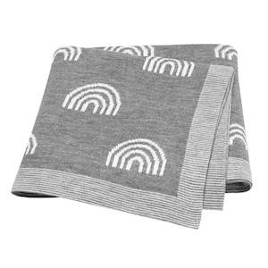 Cot Blanket - Cloudy Day Rainbow