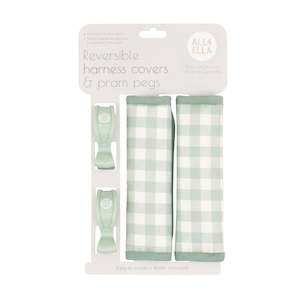 Gift: Harness Covers & Pegs - Gingham Sage