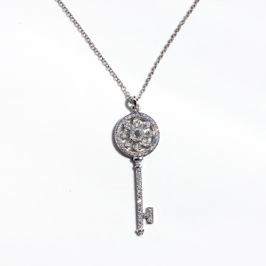 Minerva Diamond Key Pendant Necklace