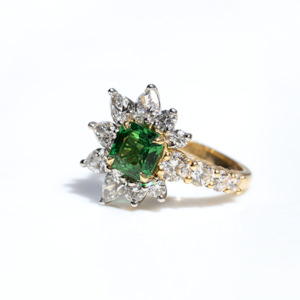 Gwen Asymmetric Tsavorite Ring