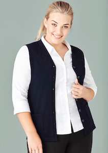 Biz Care: Biz Care Button Front Knit Vest CK961LV