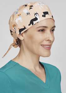 Biz Care Unisex Printed Scrub Cap Puppies CSC245UPUP