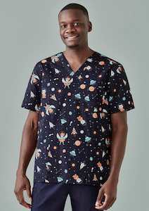 Biz Care Mens Space Party Scrub Top CST148MS