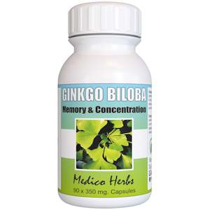 Health food: Ginkgo Biloba - 2x 60x350mg capsules for the price of 1x - Improves circulation to help reduce memory loss  100% Natural