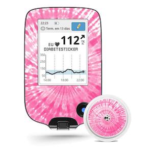 Freestyle Libre Reader & 1x Sensor Decal - Tie Dye Pink