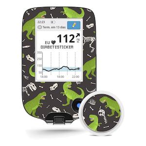 Freestyle Libre Reader & 1x Sensor Decal - Dinosaur Skeletons