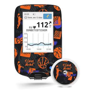 Freestyle Libre Reader & 1x Sensor Decal - Basketball