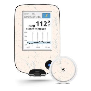 Freestyle Libre Reader & 1x Sensor Decal -Pastel Pink/Grey Marble