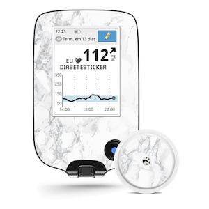 Freestyle Libre Reader & 1x Sensor Decal - Grey Marble