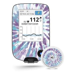 Freestyle Libre Reader & 1x Sensor Decal - Tie Dye Blue/Purple