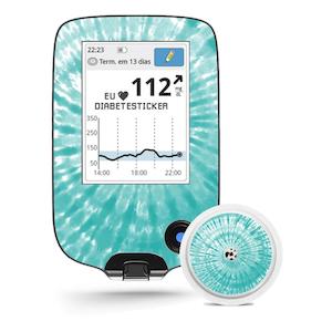 Freestyle Libre Reader & 1x Sensor Decal - Tie Dye Mint