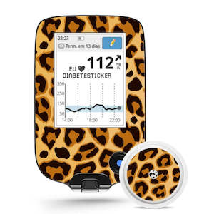 Freestyle Libre Reader & 1x Sensor Decal - Leopard Orange