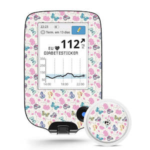 Freestyle Libre Reader & 1x Sensor Decal - Pretty Butterflies