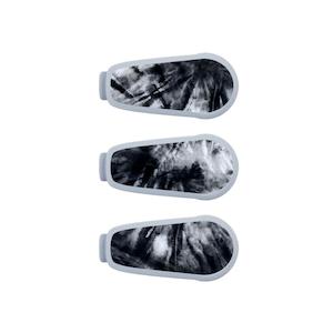 Dexcom G6 Transmitter Decals x3 - Tie Dye Black/Grey