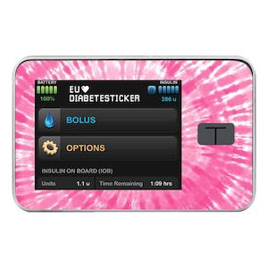 Tandem Tslim Pump Decals: Tandem t:slim Pump Decal - Tie Dye Pink