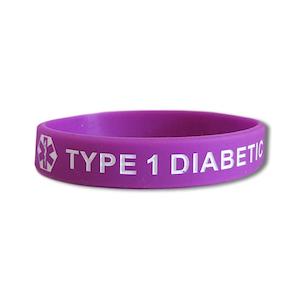 Type 1 Diabetic Silicone Bracelet Youth - Purple