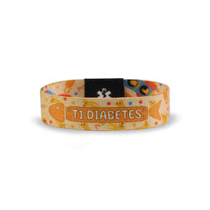 Reversible Type 1 Diabetes Awareness Wristband for Children - Space cats