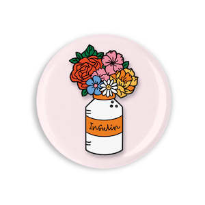 Insulin Vase Button Badge