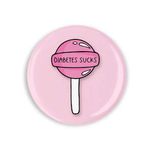 Diabetes Sucks Pink Button Badge