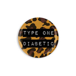 Animal Print T1D Button Badge