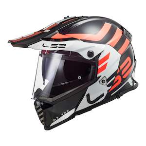 LS2 MX436 Pioneer Evo Adventurer Helmet - Black / White