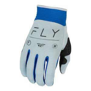 Off Road Gloves: Fly Racing 2024 - Womens F-16 Gloves - Arctic Grey / Blue