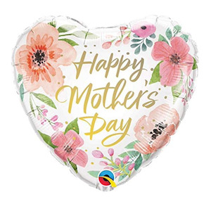 Happy Mother's Day Floral Heart Foil Balloon