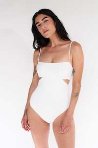 Boucle Hidden Underwire One Piece Suit White