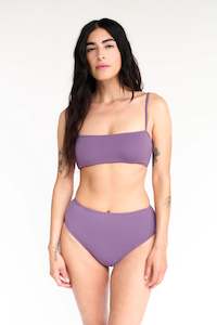 Boucle High Waist Bikini Bottom Purple