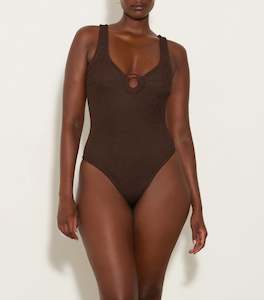 Celine Swim Metallic Chocolate