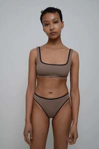 High Cut Bottom Taupe & Black