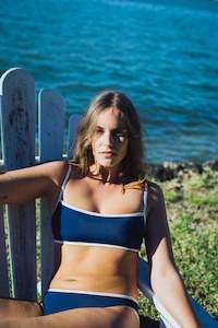 Symi Bikini Top Navy & White