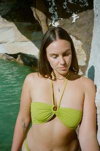 Rhea Halter Top Chartreuse