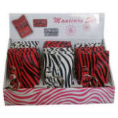 Zebra Red/White Manicure Set