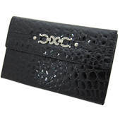 Ladies Wallet Large - Black Croc