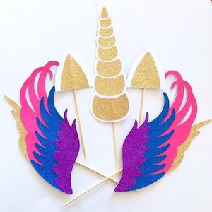 Unicorn Accessories Cake Topper