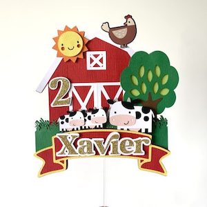 3D Barnyard Cake Topper (Personalised)