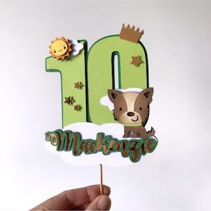 Customisable Animal Number Topper