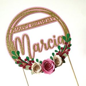 Floral Wreath Cake Topper