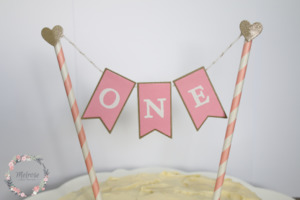 Heart Cake Bunting Topper (Customisable)