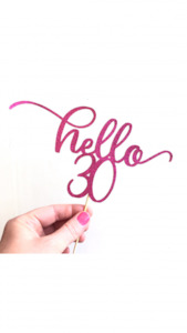 Hello Number Cake Topper