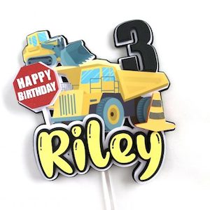 Boy's Birthdays: Construction Cake Topper