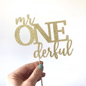 Miss / Mr Onederful cake topper