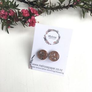 Glitter Circle Stud – Bronze