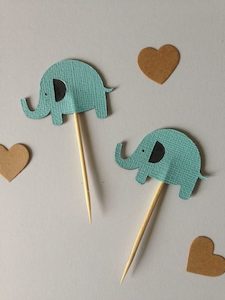 Elephant Cupcake Toppers – Set of 12