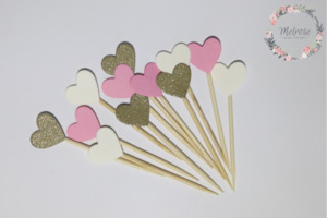 Cake and Cupcake Toppers: Heart Cupcake Toppers