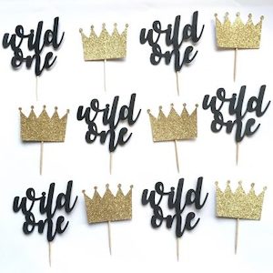 Wild One Cupcake Toppers (Set of 12)